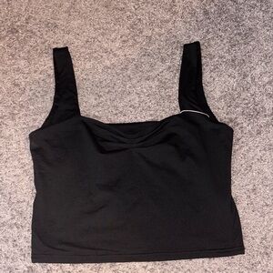 ReoRia Black Square Neck Tank Top with Wide Straps